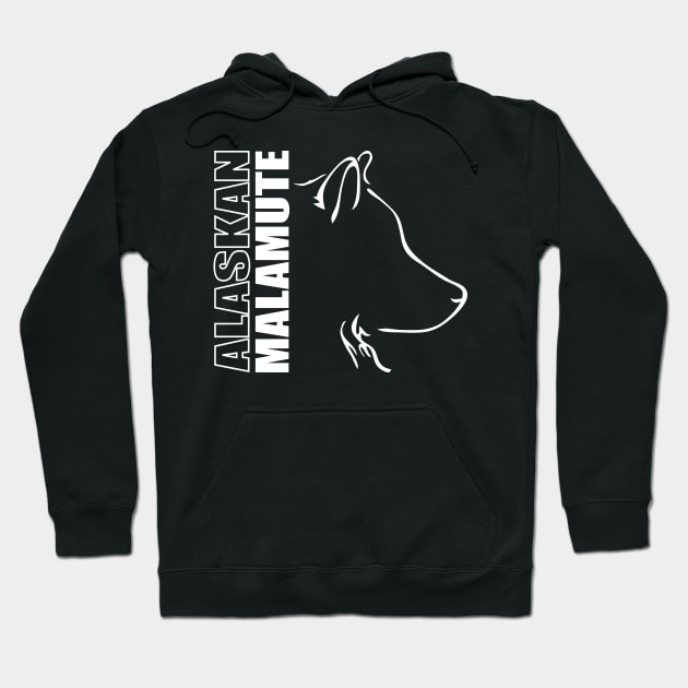 Alaskan Malamute profile dog lover Hoodie by wilsigns